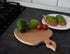Apple-shaped Solid Wood Cutting Board With Handle For Fruit, Veggies, Cheese – Small Wooden Bread Board, Cheese Serving Platter, Round Charcuterie...