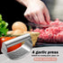 Garlic Press Rocker Stainless Steel, Fruit Crusher with Comfortable Handle Porous Surface, Easy Use & Clean, Vegetable Squeezer Kitchen Tool...