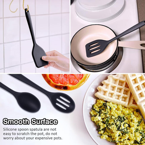 Small Spatulas 5PCS, Silicone Turner Easy to Clean, Flexible Brownie Spatula, Spatulas for Kitchen Use, Mini Silicone Spatula for Fish, Fried Rice...