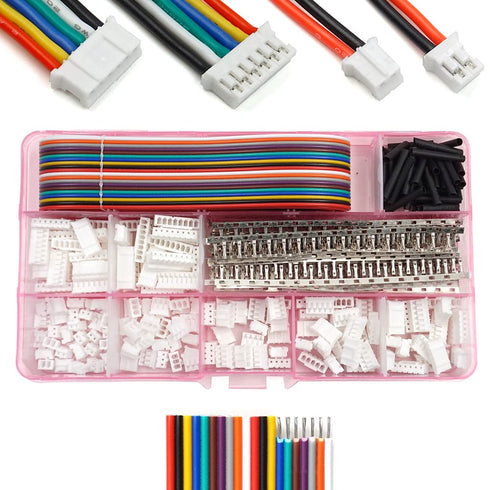 JST PH 2.0 Connectors Pin Header and Ribbon Cable Wire Kit 2.0mm Pitch JST PH - 2/3/4/5/6/7/8 Female Pin Male Housing...