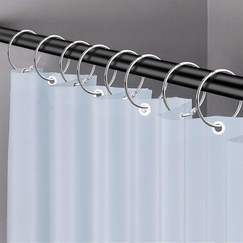 24 Pack Shower Curtain Rings,Rust Proof Shower Curtain Hooks for Bathroom,Circular Decorative Shower Curtain Rings and Hooks for Shower Rod,Metal ...
