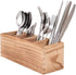 WuGeShop Wood Cutlery Caddy, Kitchen Utensil Organizer with 4 Compartments, Silverware Storage Kitchen Countertop Flatware Organizer...