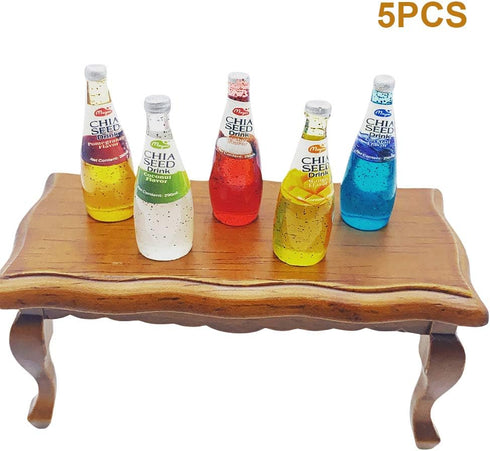 Dollhouse Kitchen Accessories Food 1 12 Scale Kitchenware Miniature Beverage Drinks Bottles Table Decoration Accessories (Five Drinks)...