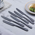 Black Dinner Knife Set, 9.2-inch Stainless Steel Shiny Black Dinner Table Knife Silverware, Set of 6...