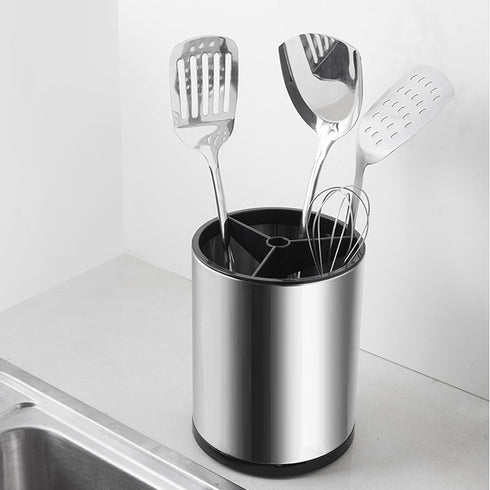 Stainless Steel Rotating Utensil Holder, 6.2L X 6.2W X 8H...