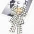 Pearl Bowknot Pre-Tied Brooch Elegant Ribbon Neck Tie Pin for Women Ladies Girls Student Brooches Suit Shirt Pins Fashion Collar Clothing Accessor...