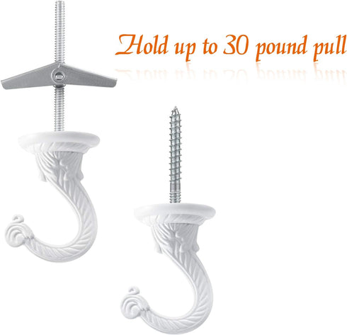 Hotop 6 Pieces Swag Ceiling Hooks Heavy Duty Swag Hanging Plants Toggle Hooks Chandeliers Wind Chimes Ornament Basket Hanger for Ceiling Installat...