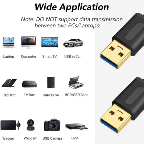 Tan QY USB 3.0 A to A Male Cable 6Ft, USB Male to Male Cable Double End USB Cord Compatible with Hard Drive Enclosures, DVD Player, Laptop(6Ft)...