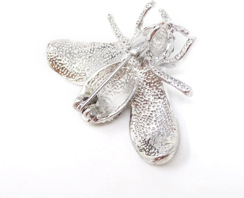 Honbay Fashion Vintage Gold Tone Honey Bee Brooch with Rhinestones and Pearl...