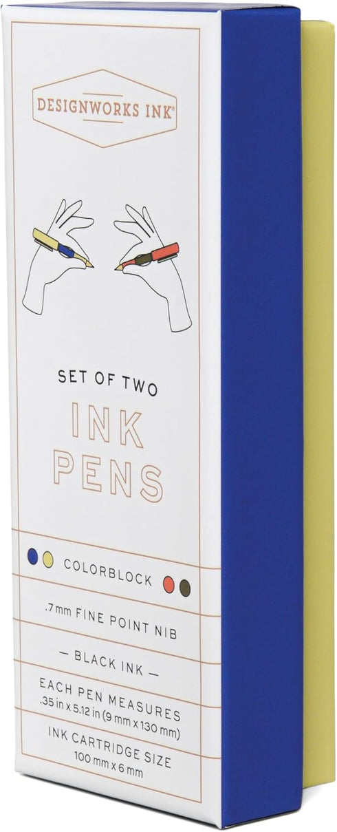 DesignWorks Ink Luxury Color Block Giftable Pens - Set of 2 - Cobalt + Army Green...