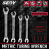 SEDY 4-Piece Flare Nut Wrench Set, Offset End Spanner Metric 9 10 11 12 13 14 15 17mm, CR-V Steel Storage Pouch Repair and Remove Nuts on Fuel Tub...