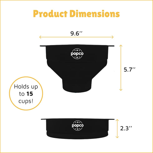 Popco Silicone Popcorn Maker - Microwave Popcorn Popper with Handles - Collapsible Bowl, Heat-Resistant, Easy to Clean, Ideal for Family Movie Nig...