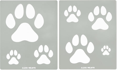 Aleks Melnyk No.61 Metal Stencils Paw Print for Painting on Wood, Tiger Print Stencil, Dog Paw, Puppy Paw, Small Cat Paw, Dog Footprint Stencil, P...