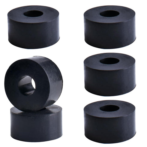 Multi Purpose Rubber Spacer 1 Inch OD x 3/8 Inch ID x 1/2 Inch Thickness, Rubber Washers 6pcs Anti Vibration Black Rubber Bushings Spacers for Scr...