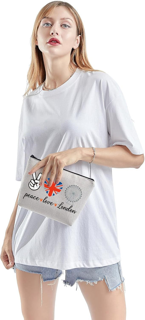 TSOTMO London Gift London Trip Accessories Bag London Eye Cosmetic Bag London Britain Journey Gift (PEACE London)...