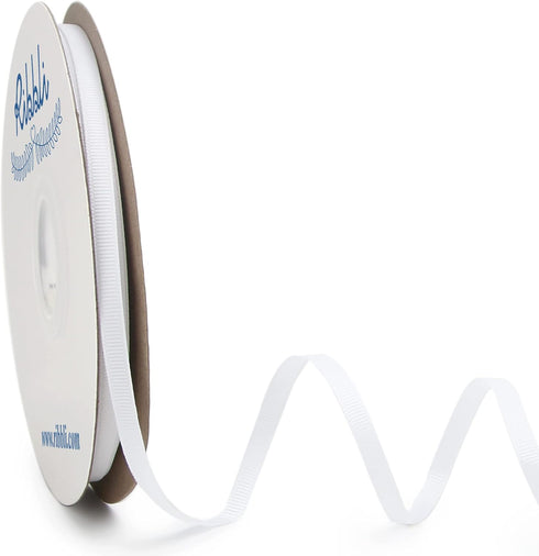 Ribbli White Grosgrain Ribbon, 1/4 inches x Continuous 50 Yards,Use for Bows DIY Hair Accessories,Gift Wrapping,Craft and Sewing...