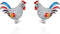 EVER FAITH Women's 925 Sterling Silver CZ Multicolor Enamel Rooster Animal Pierced Stud Earrings Clear...