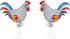 EVER FAITH Women's 925 Sterling Silver CZ Multicolor Enamel Rooster Animal Pierced Stud Earrings Clear...