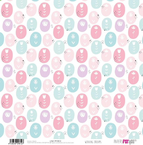 Papers For You - Scrapbooking and Craft Paper Kit | "Weaving Dreams" Collection | Includes 12 Double Sided Papers with Different Designs + 2 Cut-O...