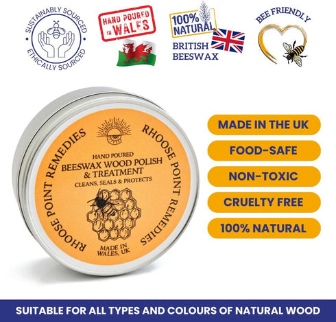 Beeswax Furniture Polish & Conditioner for Wood Enhances the Natural Beauty of Oak Pine Beech & More Seals & Protects for a Perfect Finish Bees Wa...