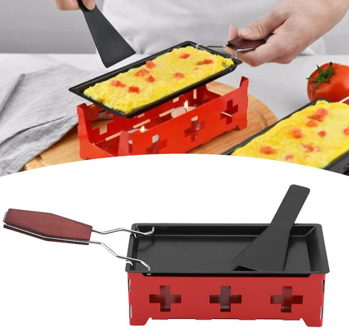 Portable Non Stick Cheese Raclette Rotaster,Home Kitchen Grilling Tool,Raclette Cheese Melter,Baking Pan for Raclette Grill, Raclette Set,Mini Rac...