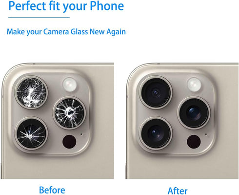 Rear Camera Lens Glass Replacement for iPhone 15 Pro Max Pre-Installed Adhesive with Installation Manual and Repair Tool Kits...
