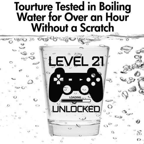 Level 21 Unlocked - Birthday Shot Glass -Birthday Gift - Celebrate Turning Twenty-One - 21st Birthday Gifts for Him or Gifts for Her - Shot Glass ...