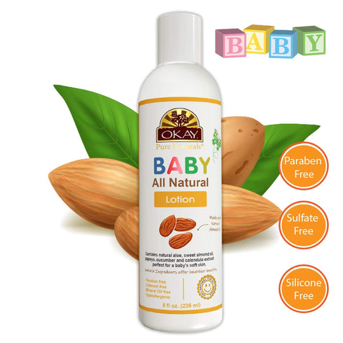 OKAY- BABY LOTION Natural Almond 8oz / 236ml...