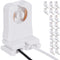 JACKYLED Non-Shunted Turn-Type T8 Lamp Holder UL Socket Tombstone with 10 inches Wires Attached for LED Fluorescent Tube Replacements 18-Pack...