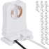 JACKYLED Non-Shunted Turn-Type T8 Lamp Holder UL Socket Tombstone with 10 inches Wires Attached for LED Fluorescent Tube Replacements 18-Pack...