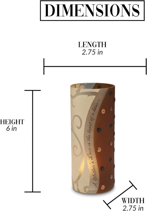 Pavilion Gift Company A Mother's Love-6" Glass Cylinder Candle Holder, Brown, Beige...