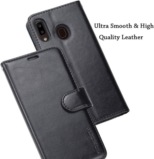 Galaxy A20 Case,Galaxy A30 Case,Premium PU Leather Wallet Flip Protective Phone Case Cover w/Card Slots & Kickstand for Samsung Galaxy A20/A30 201...