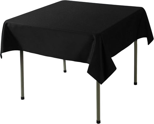 Cupuamon Square Tablecloth 52x52 inch Washable Polyester Fabric Table Cloth for Wedding Party Dining Banquet Decoration?52x52,Black?...