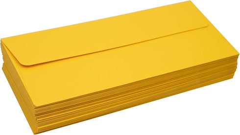 LUXPaper #10 Business Envelopes | Peel & Press | 4 1/8" x 9 1/2" | Sunflower Yellow | 80lb. Text | 50 Qty...