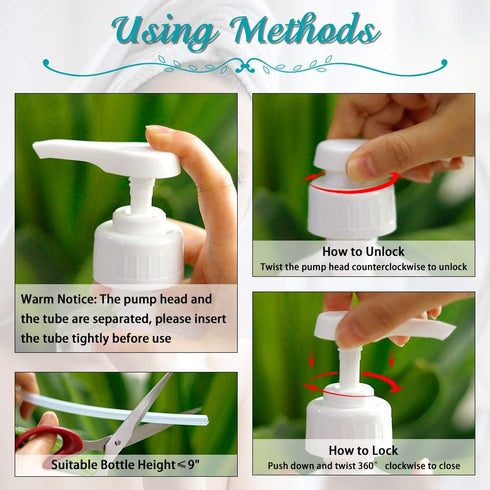 Gallon Pump Dispenser, Fits Most 1 Gallon Jugs and Containers 38/400 Snow Cone Syrup Pump Lid Top Replacement for Sanitizer, Lotion, Shampoo, Cond...