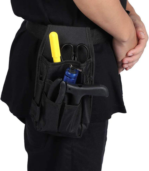Tool Belt, Utility Pouch, Durable Canvas Construction, Multifunctional Electric Drill Tool Bag Waist Pocket Pouch Belt Storage Holder...