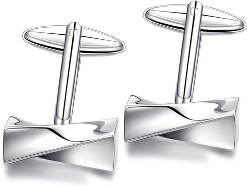 HONEY BEAR Twist Knot Cufflinks Steel for Men's Shirt Wedding Business Gift...