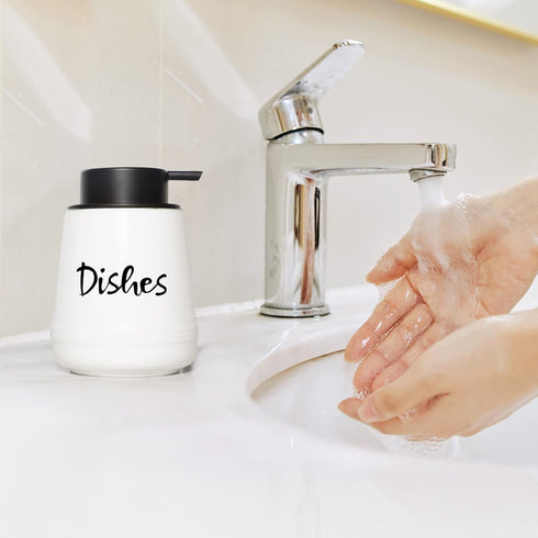LEETOYI Bathroom Countertop Dispensers Modern Ceramic Soap Lotion Dispenser Bottles, Hand Soap Dispenser for Bathroom, Dish Soap Dispenser for Kit...