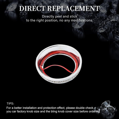 LECART Bling Car Accessories Fit for Volkswagen Arteon Altas Passat Tiguan Golf CC Glitter AC Knob Covers Auto Interior Decor Trims Metal Decals 3...