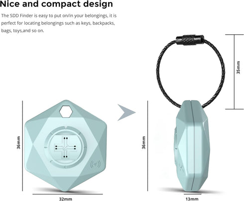 Swissdigital Design Key Finder Locator Works Apple Find My Bluetooth, Tracker Works with Apple Find My for Backpacks, Keys and Personal Items...