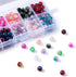 KISSITTY 8mm Crackle Glass Crystal Beads 10 Colors Two Tone Transparent Crackle Glass Loose Round Beads for DIY Jewelry Pen Sun Catchers Making Ab...