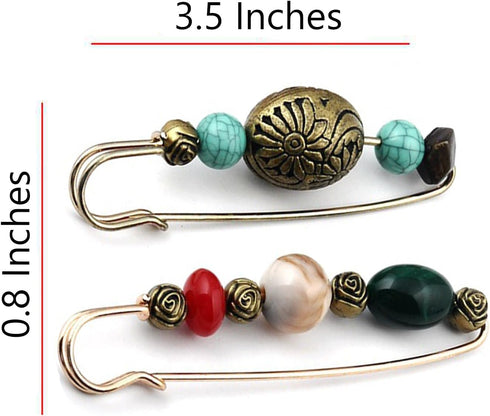 Shawl Scarf Clip Retro Style Ornament Safety Pin Brooch Jewelry Set 2 Pcs...