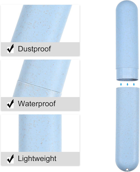 VOCOSTE 2pcs, Traveling Toothbrush Holders Case, PP Toothbrush Case for Travel Business, Blue, 8.07''x1.22''x0.83''...