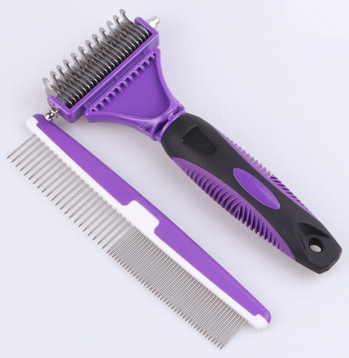 Pet Grooming Hair Removal Tools Dog Bottom Hair Rake 2 In 1 Hair Removal Brush Pad Brushes Suitable For Cats, Large Dogs, Small Dogs...