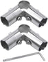 2 Sets of 90 Degree Structural Pipe Connectors, 3-way Metal Connectors, for 3-Way Pipe Clamp end Rail Clamps (for 1" or 25MM or 3/4" OD, Silver)...
