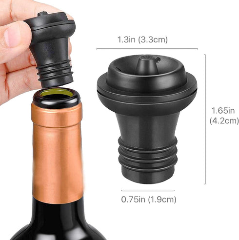 Wine Saver Vacuum Stoppers - Set of 6 Rubber Stoppers for Wine Preservation...