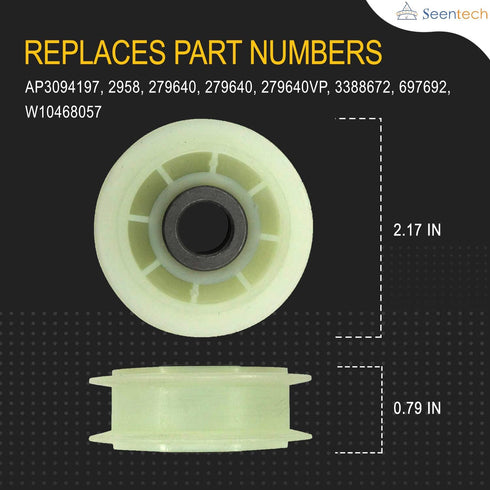 279640 Dryer Idler Pulley Replacement Part by Seentech - Exact Fit Whirlpool & Kenmore Dryer - Replaces: AP3094197, W10468057, 3388672, 697692