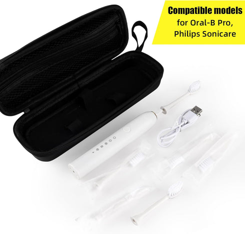 Hooqict Electric Toothbrush Travel Case for Oral-B Pro 1000, 2000, 3000, 3500, 1500 Travel Toothbrush Holder with Mesh Pocket for Accessories, Pro...