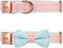 Dog Collar,Metal Buckle Pet Collar Suede Dog Collar Soft&Comfy Adjustable Pet Gift Collars with Bow for Small Medium Large Dogs (Medium, Pink&Blue...