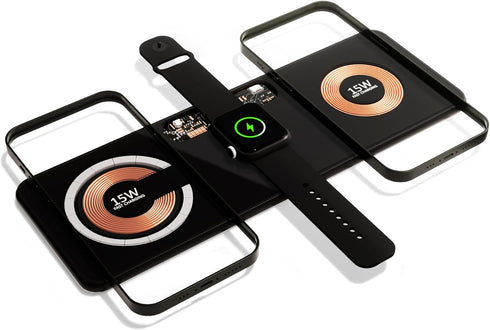 3 in 1 Magnetic Charging Pad Double 15W, Fast Wireless Charging Station, Charger for iPhone 15/14/13/12 Series, Android, Apple Watch, AirPods Pro ...